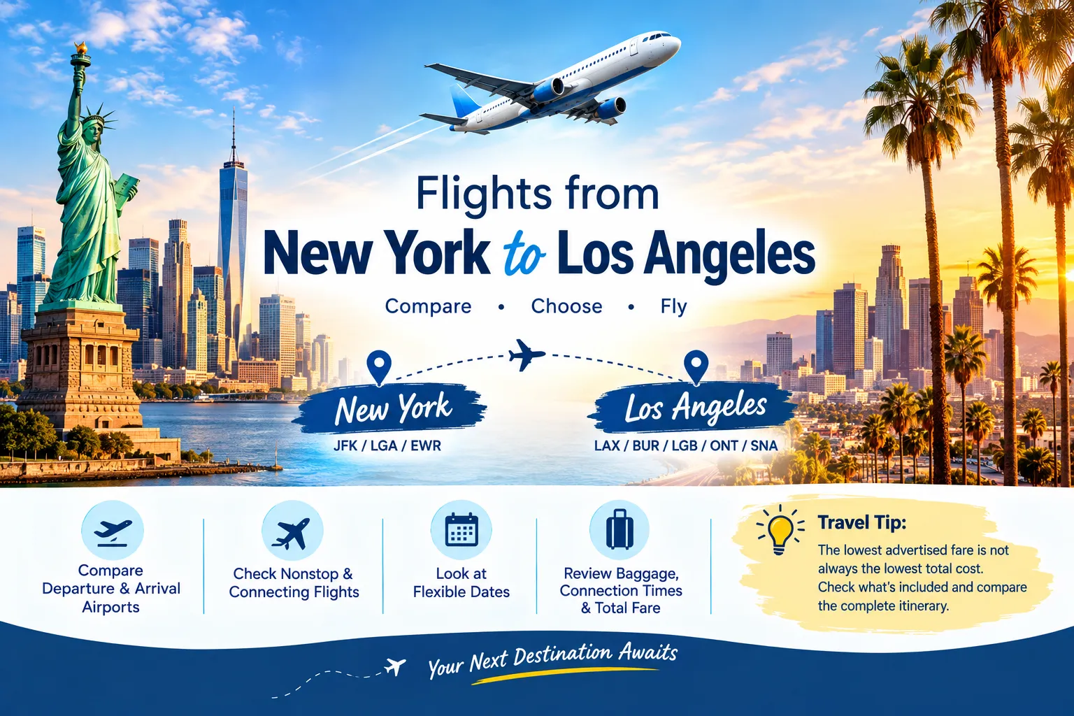 Flights from New York to Los Angeles