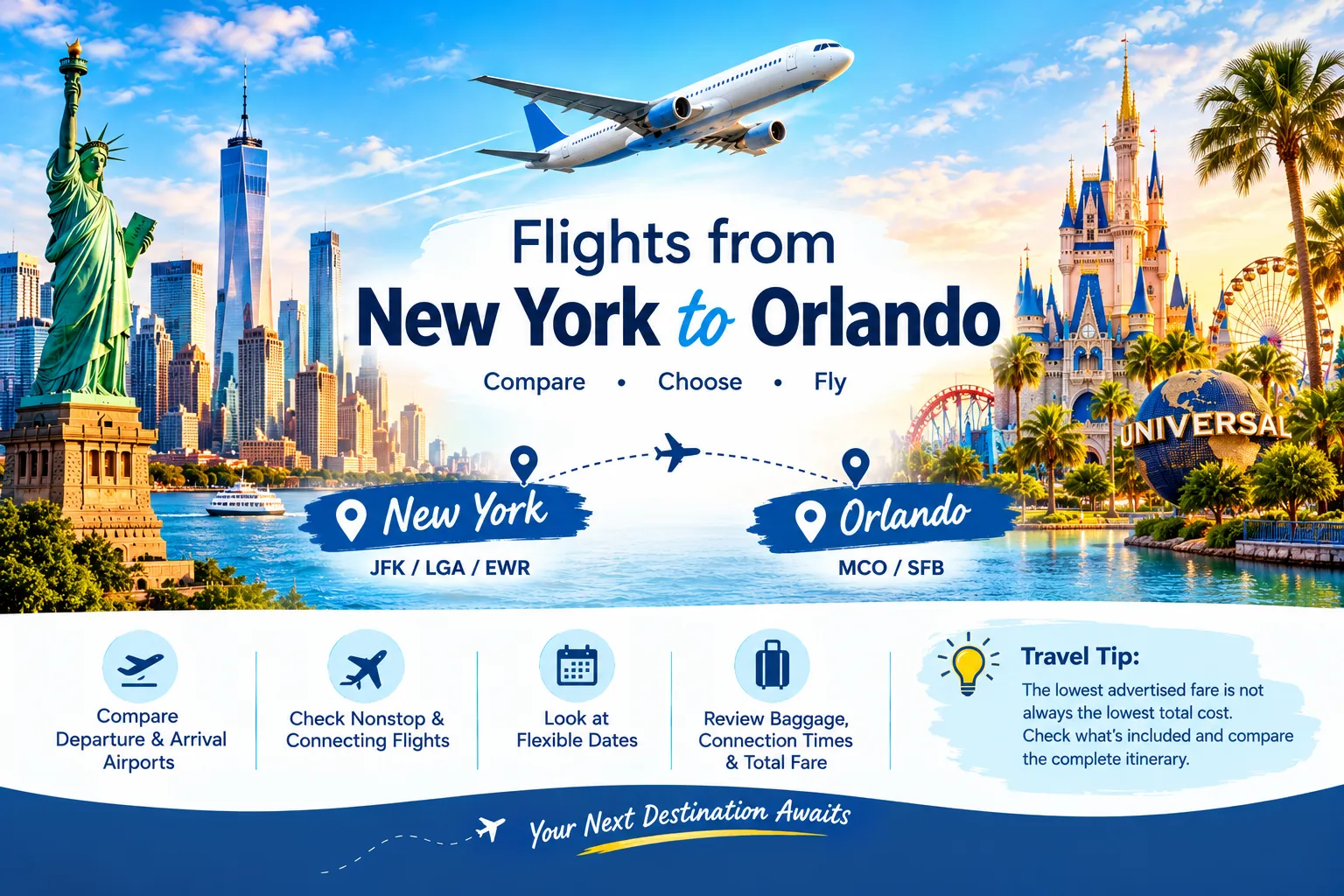 Flights from New York to Orlando
